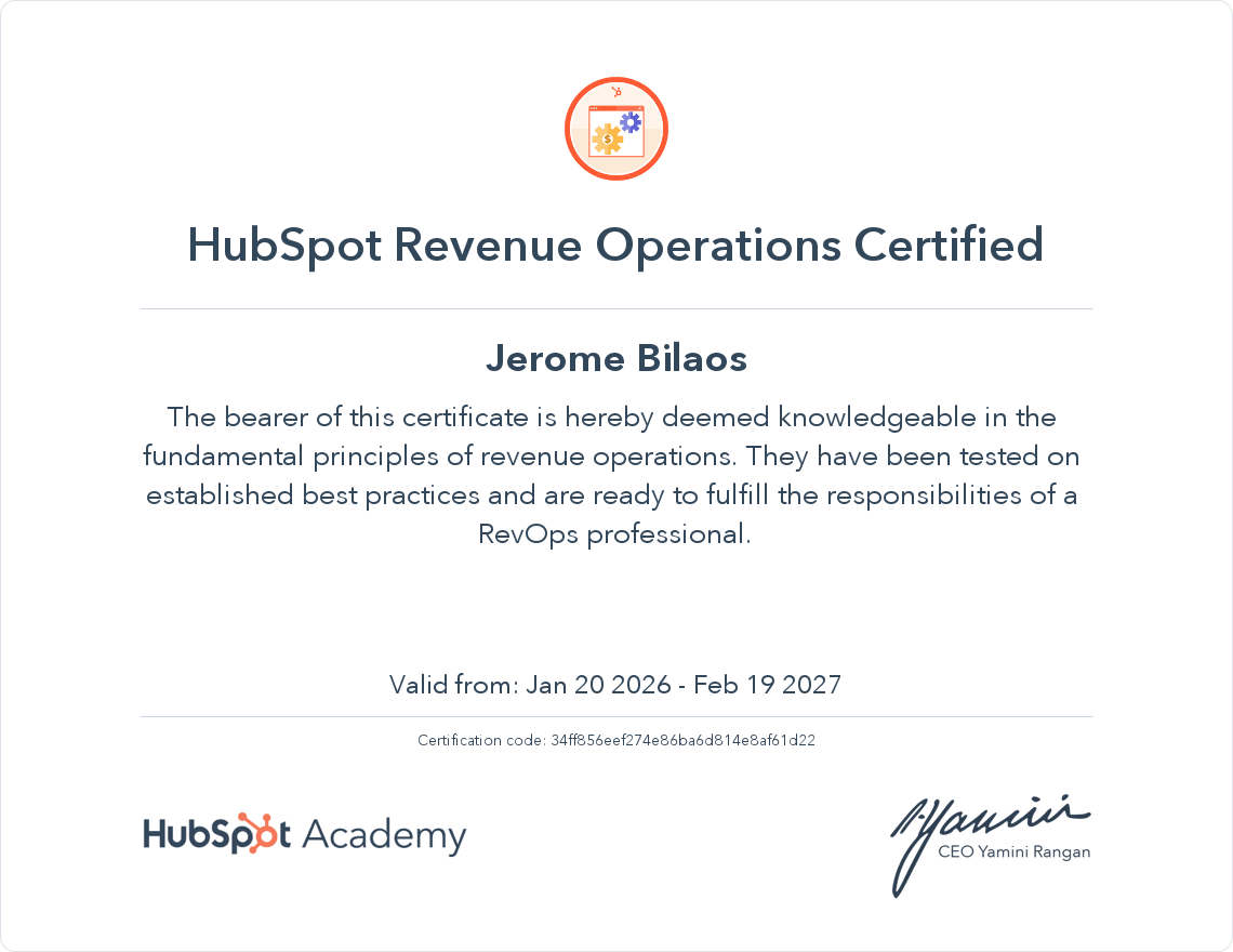 HubSpot Revenue Operations